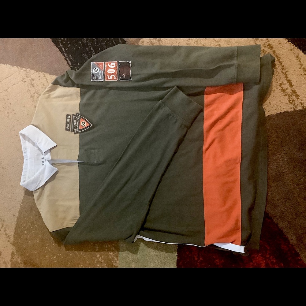 Men long-sleeve polo 3xl